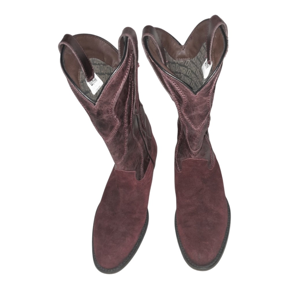 DINGO Model boots Suede Cowboy burgundy boots men's size 8D